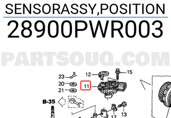 Honda 28900PWR003 SENSORASSY,POSITION