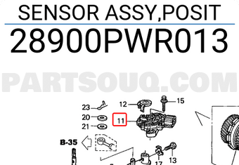 Honda 28900PWR013 SENSOR ASSY,POSIT