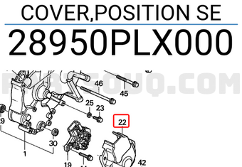 Honda 28950PLX000 COVER,POSITION SE
