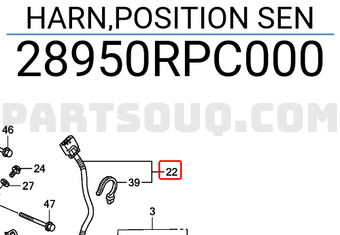 Honda 28950RPC000 HARN,POSITION SEN