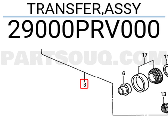Honda 29000PRV000 TRANSFER,ASSY