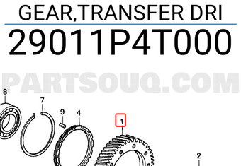Honda 29011P4T000 GEAR,TRANSFER DRI