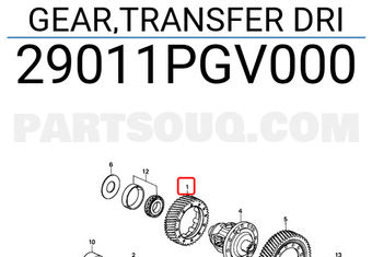 Honda 29011PGV000 GEAR,TRANSFER DRI