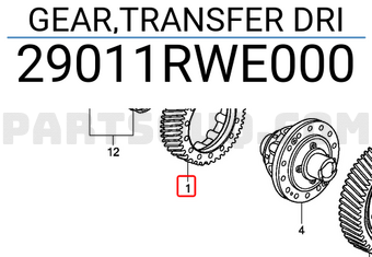 Honda 29011RWE000 GEAR,TRANSFER DRI