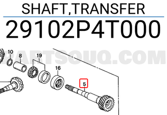 Honda 29102P4T000 SHAFT,TRANSFER