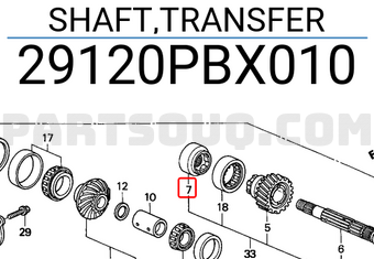 Honda 29120PBX010 SHAFT,TRANSFER