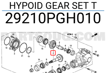 Honda 29210PGH010 HYPOID GEAR SET T