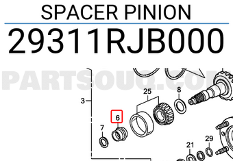 Honda 29311RJB000 SPACER PINION