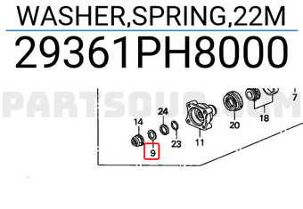 Honda 29361PH8000 WASHER,SPRING,22M