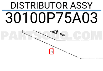 Honda 30100P75A03 DISTRIBUTOR ASSY