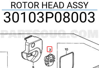 Honda 30103P08003 ROTOR HEAD ASSY