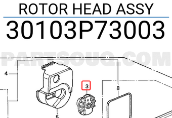 Honda 30103P73003 ROTOR HEAD ASSY