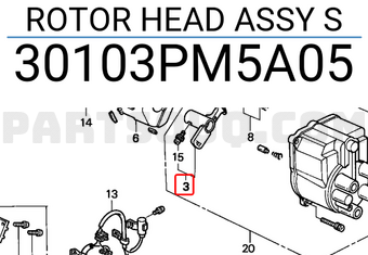 Honda 30103PM5A05 ROTOR HEAD ASSY S