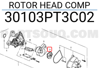 Honda 30103PT3C02 ROTOR HEAD COMP