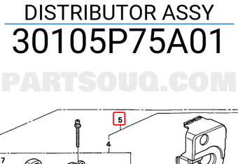 Honda 30105P75A01 DISTRIBUTOR ASSY