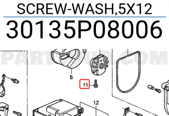 Honda 30135P08006 SCREW-WASH,5X12