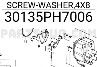 Honda 30135PH7006 SCREW-WASHER,4X8