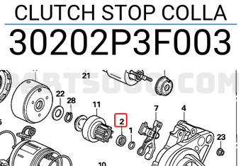 Honda 30202P3F003 CLUTCH STOP COLLA