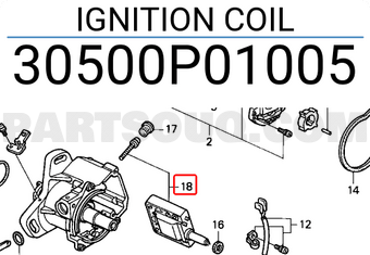 Honda 30500P01005 IGNITION COIL