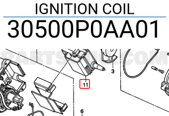 Honda 30500P0AA01 IGNITION COIL