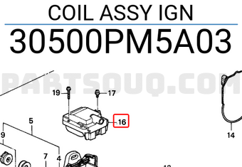 Honda 30500PM5A03 COIL ASSY IGN
