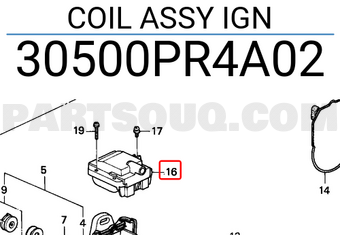 Honda 30500PR4A02 COIL ASSY IGN