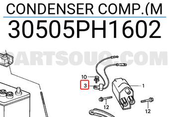Honda 30505PH1602 CONDENSER COMP.(M