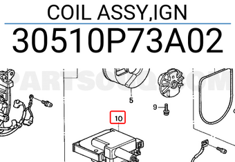 Honda 30510P73A02 COIL ASSY,IGN