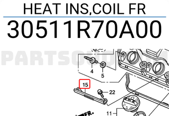 Honda 30511R70A00 HEAT INS,COIL FR