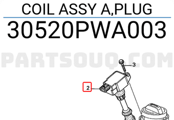 Honda 30520PWA003 COIL ASSY A,PLUG