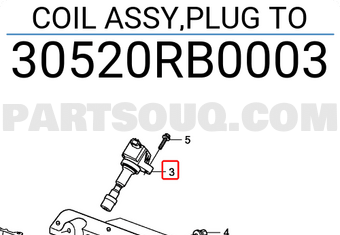 Honda 30520RB0003 COIL ASSY,PLUG TO