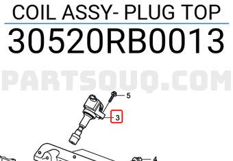 Honda 30520RB0013 COIL ASSY- PLUG TOP
