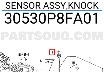 Honda 30530P8FA01 SENSOR ASSY,KNOCK