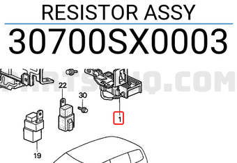 Honda 30700SX0003 RESISTOR ASSY