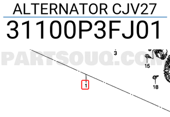 Honda 31100P3FJ01 ALTERNATOR CJV27