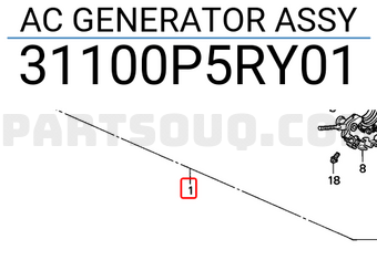 Honda 31100P5RY01 AC GENERATOR ASSY