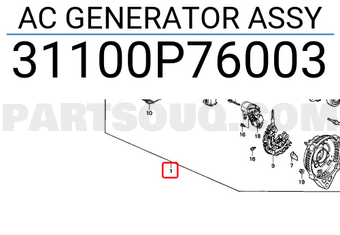 Honda 31100P76003 AC GENERATOR ASSY