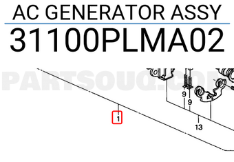 Honda 31100PLMA02 AC GENERATOR ASSY