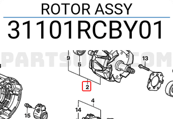 Honda 31101RCBY01 ROTOR ASSY