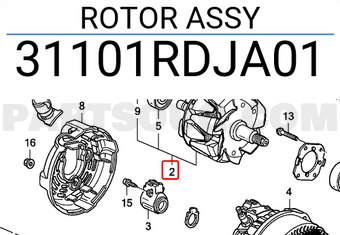 Honda 31101RDJA01 ROTOR ASSY
