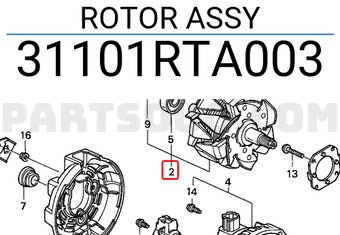 Honda 31101RTA003 ROTOR ASSY