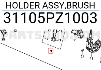 Honda 31105PZ1003 HOLDER ASSY,BRUSH