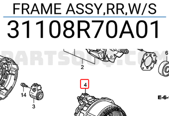 Honda 31108R70A01 FRAME ASSY,RR,W/S