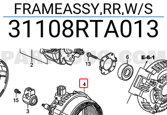 Honda 31108RTA013 FRAMEASSY,RR,W/S
