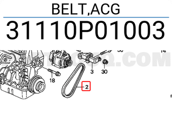 Honda 31110P01003 BELT,ACG