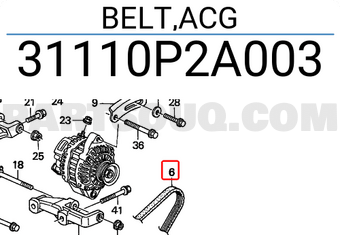 Honda 31110P2A003 BELT,ACG