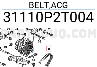 Honda 31110P2T004 BELT,ACG