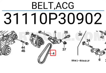 Honda 31110P30902 BELT,ACG
