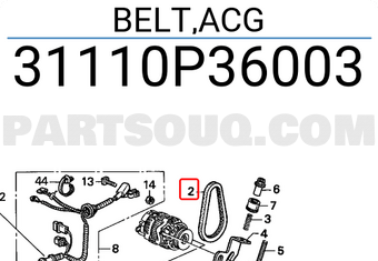 Honda 31110P36003 BELT,ACG
