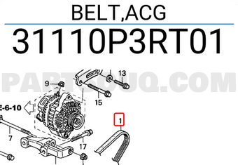Honda 31110P3RT01 BELT,ACG